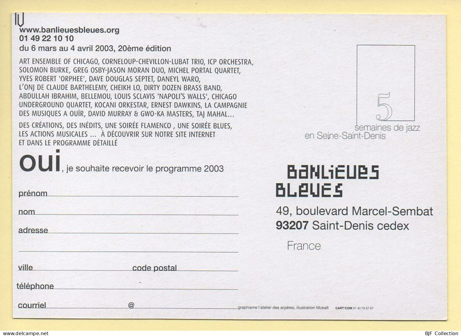 BANLIEUES BLEUES / Jazz En Seine-Saint-Denis / 20ème édition / 2003 / Musique Et Musiciens - Musik Und Musikanten