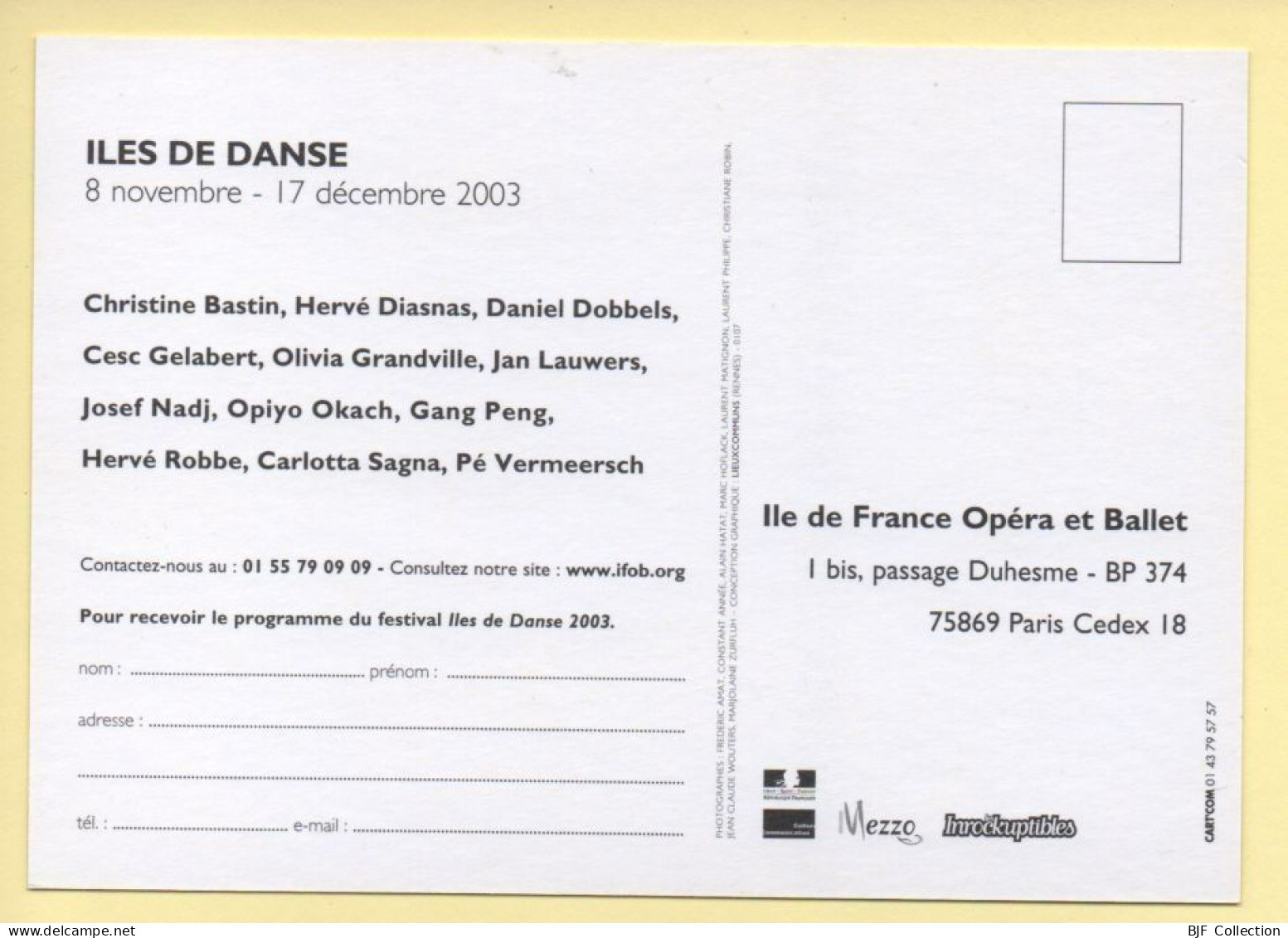 ILES DE DANSE / 8 Nov-17 Déc 2003 / Danse - Tanz