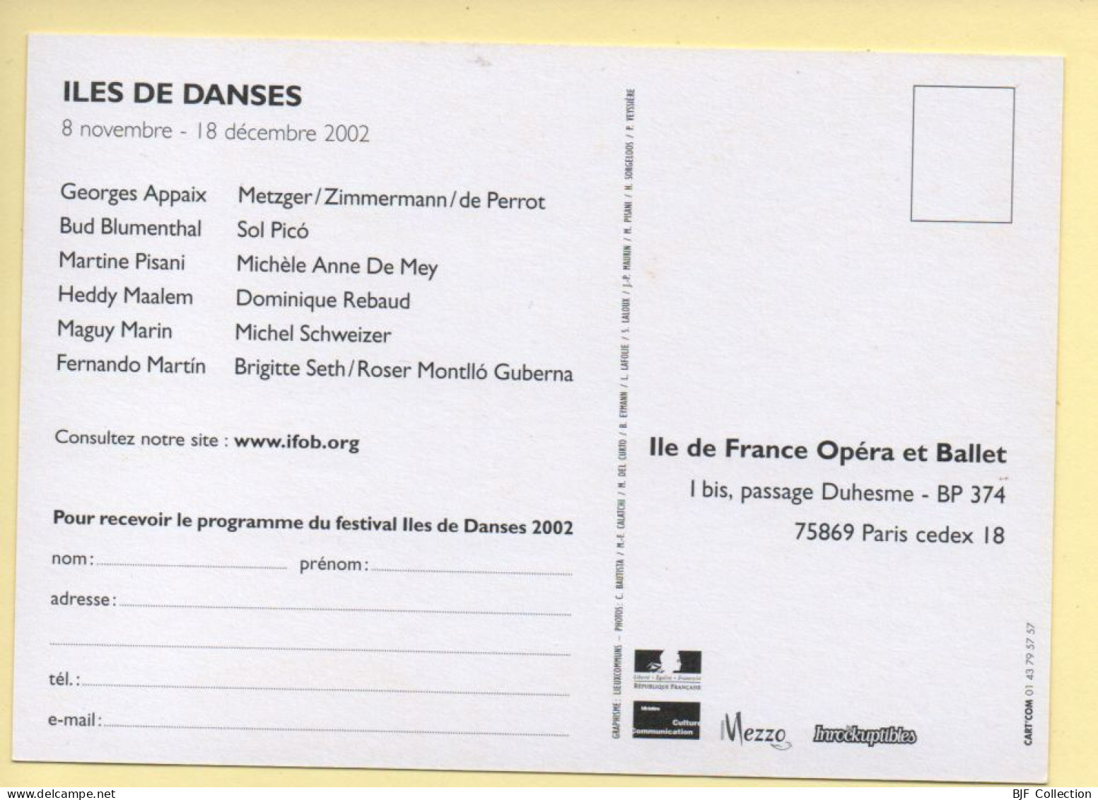 ILES DE DANSES / 8 Nov-18 Déc 2002 / Danse - Tanz