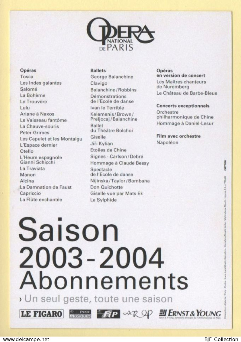 OPERA NATIONAL DE PARIS / Saison 2003-2004 / Opéra - Oper