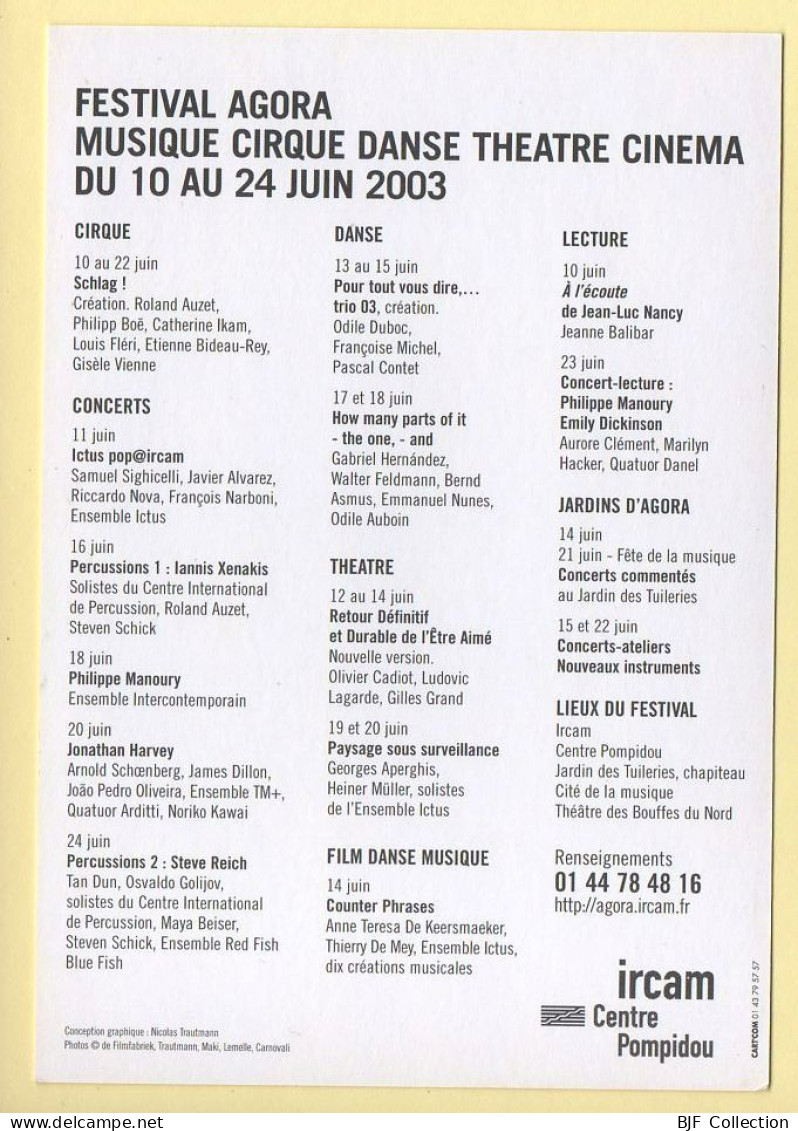 Festival AGORA / 2003 / Spectacle - Sonstige & Ohne Zuordnung