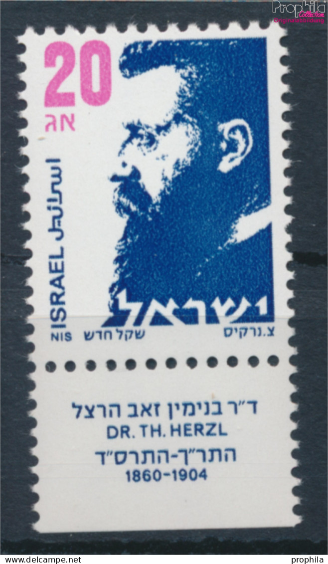 Israel 1021x Mit Tab Ohne Phosphorstreifen Postfrisch 1986 Freimarken: Theodor Herzl (10348781 - Unused Stamps (with Tabs)