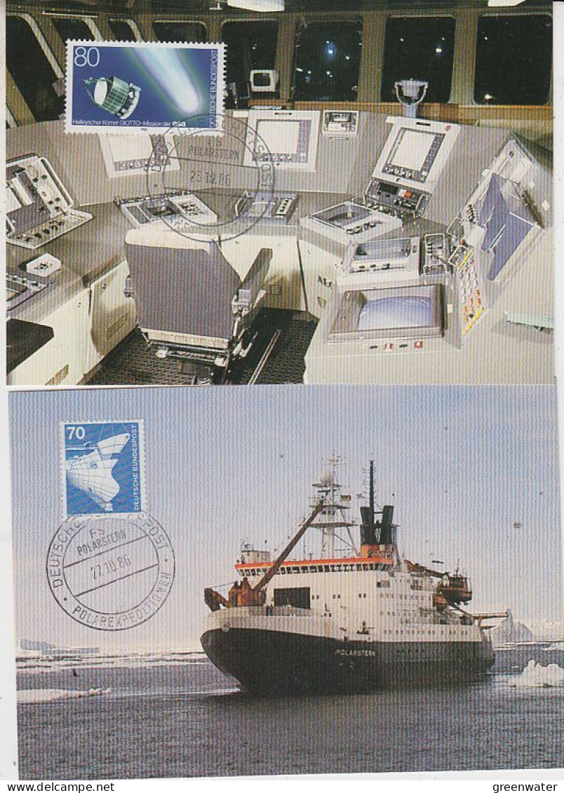 Germany FS Polarstern 2 Postcards (GS155) - Navi Polari E Rompighiaccio