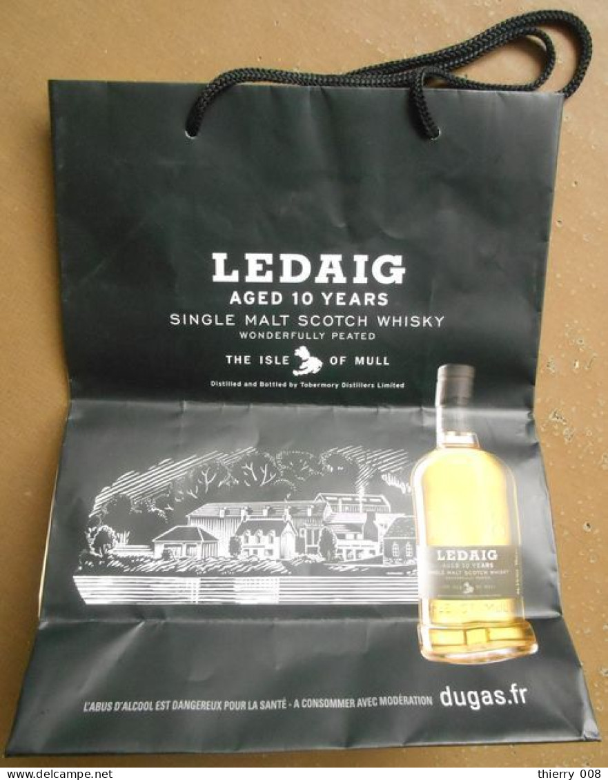 Sac Publicitaire Whisky  TOBERMORY 1 Côté Jaune  LEDAIG 1 Côté Noir Avec Ses Deux Anses - Other & Unclassified