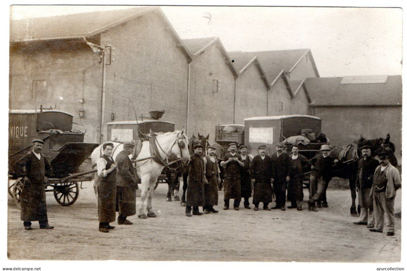 Glaces Hygiéniques. Rue Flachet. Carrioles De Livraisons. Carte Photo - Villeurbanne