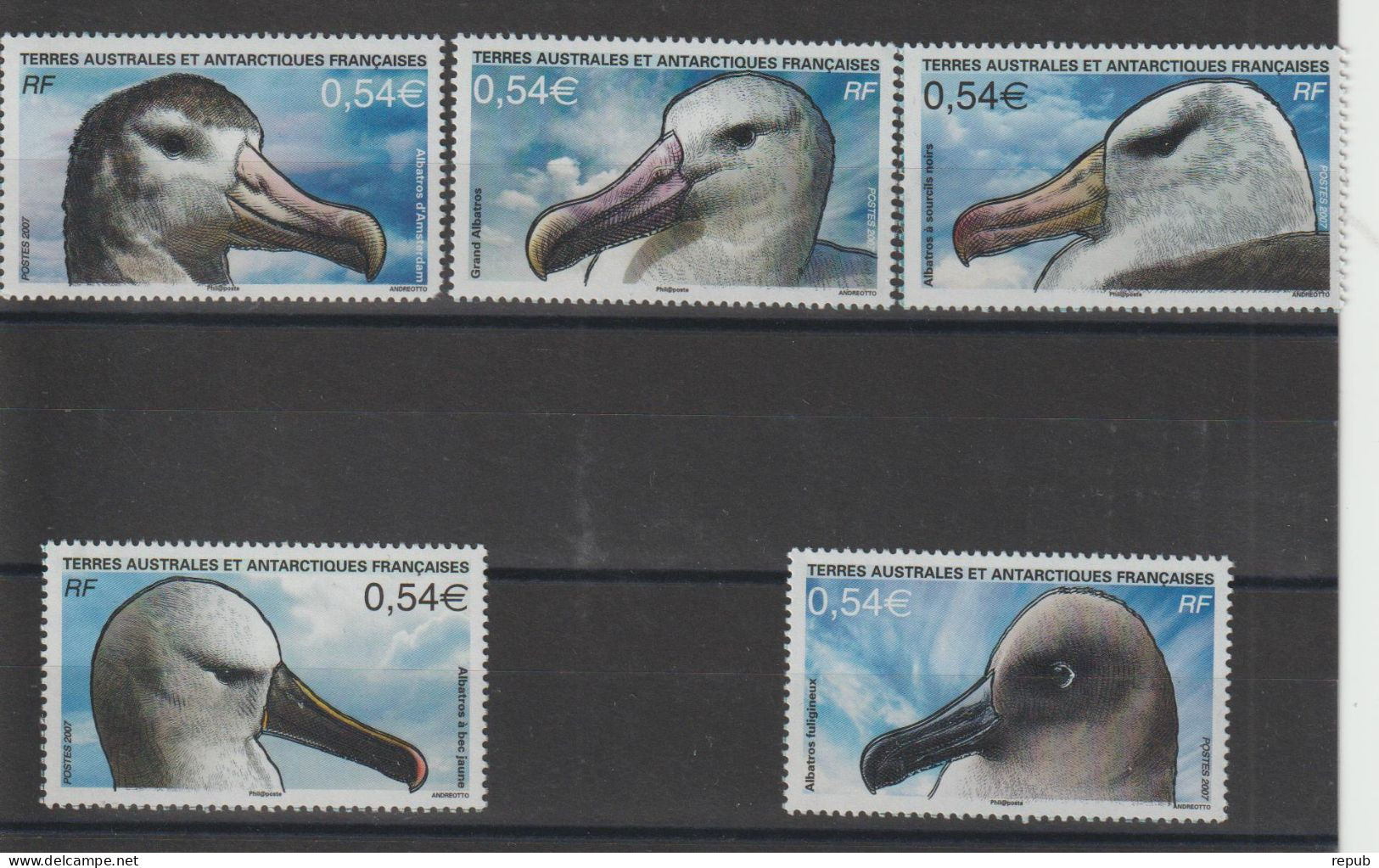 TAAF 2007 Timbres Issus Du BF 17, 464-468, 5 Val ** MNH Coin Rogné Sur 1 Timbre - Ungebraucht