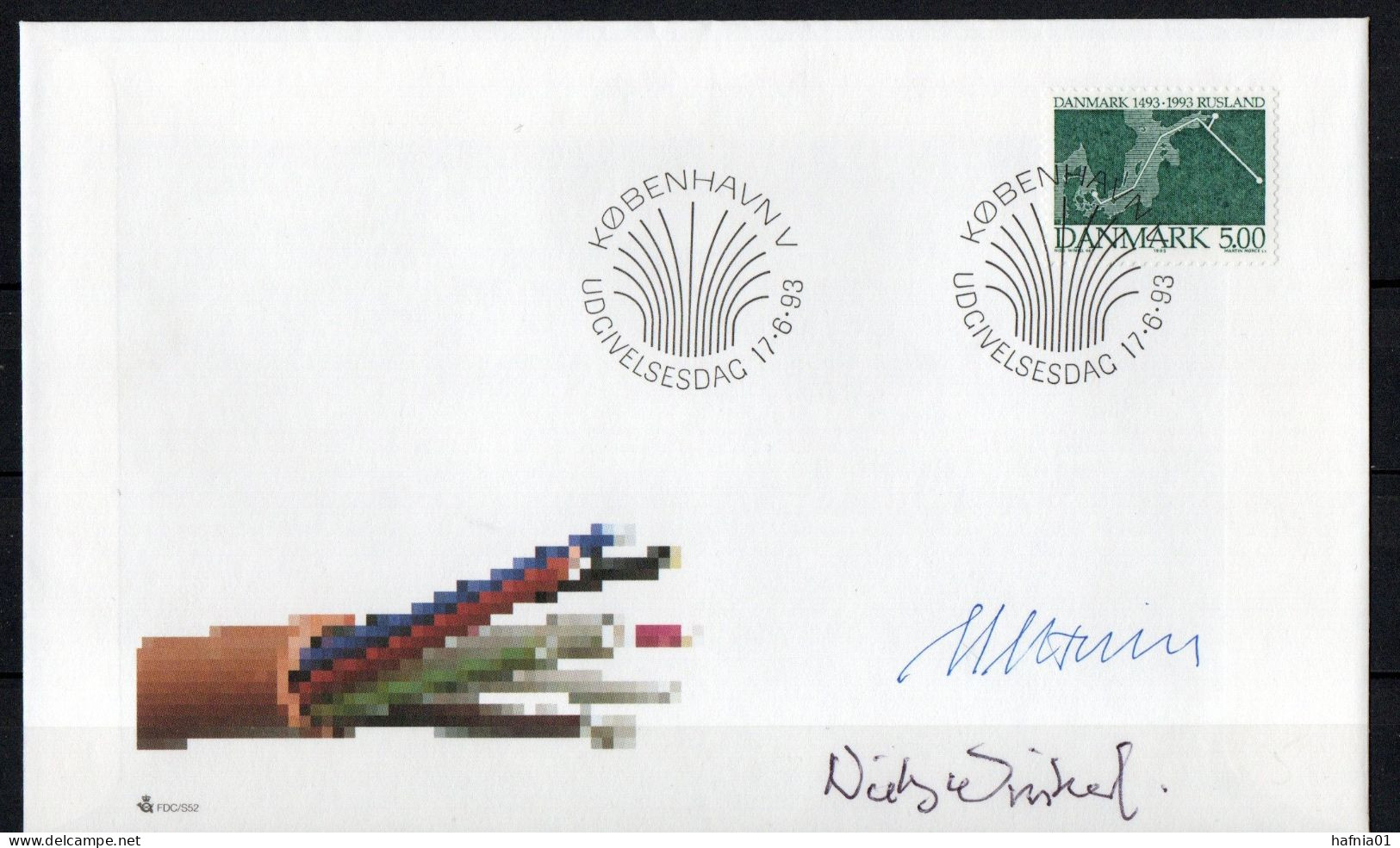 Martin Mörck. Denmark1993. 500 Anniv Of Diplomatic Relations Between Denmark And Russia. Michel 1056 FDC. Signed. - FDC