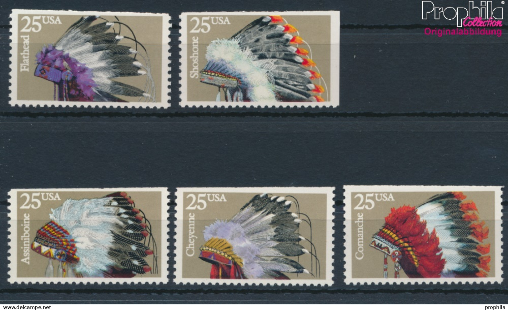 USA 2098Do-2102Eor (kompl.Ausg.) Postfrisch 1990 Indianer Kopfschmuck (10348617 - Unused Stamps