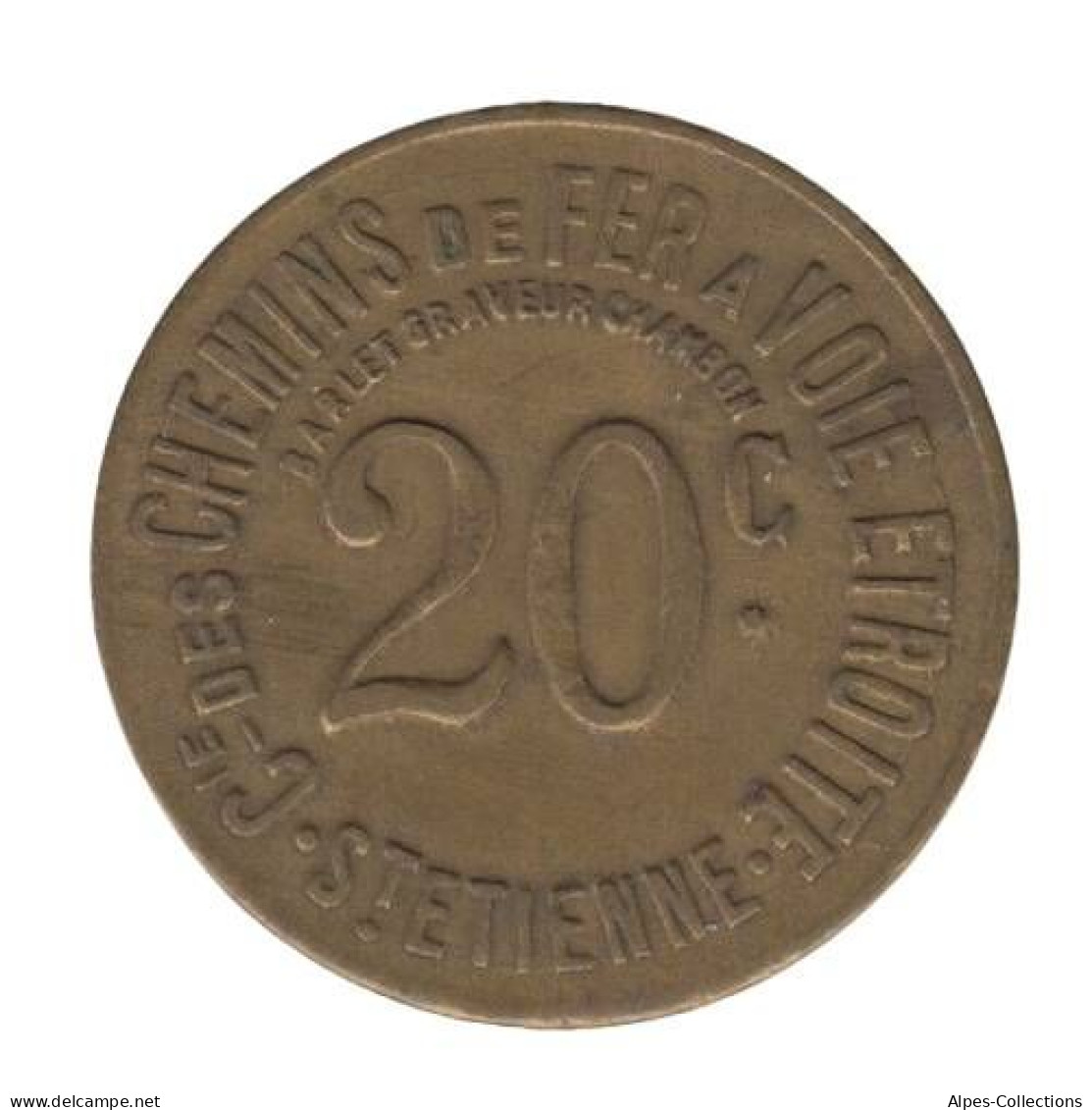 SAINT ETIENNE - 175.06 - Monnaie De Nécessité - 20 Centimes - Graveur Chambon - Notgeld