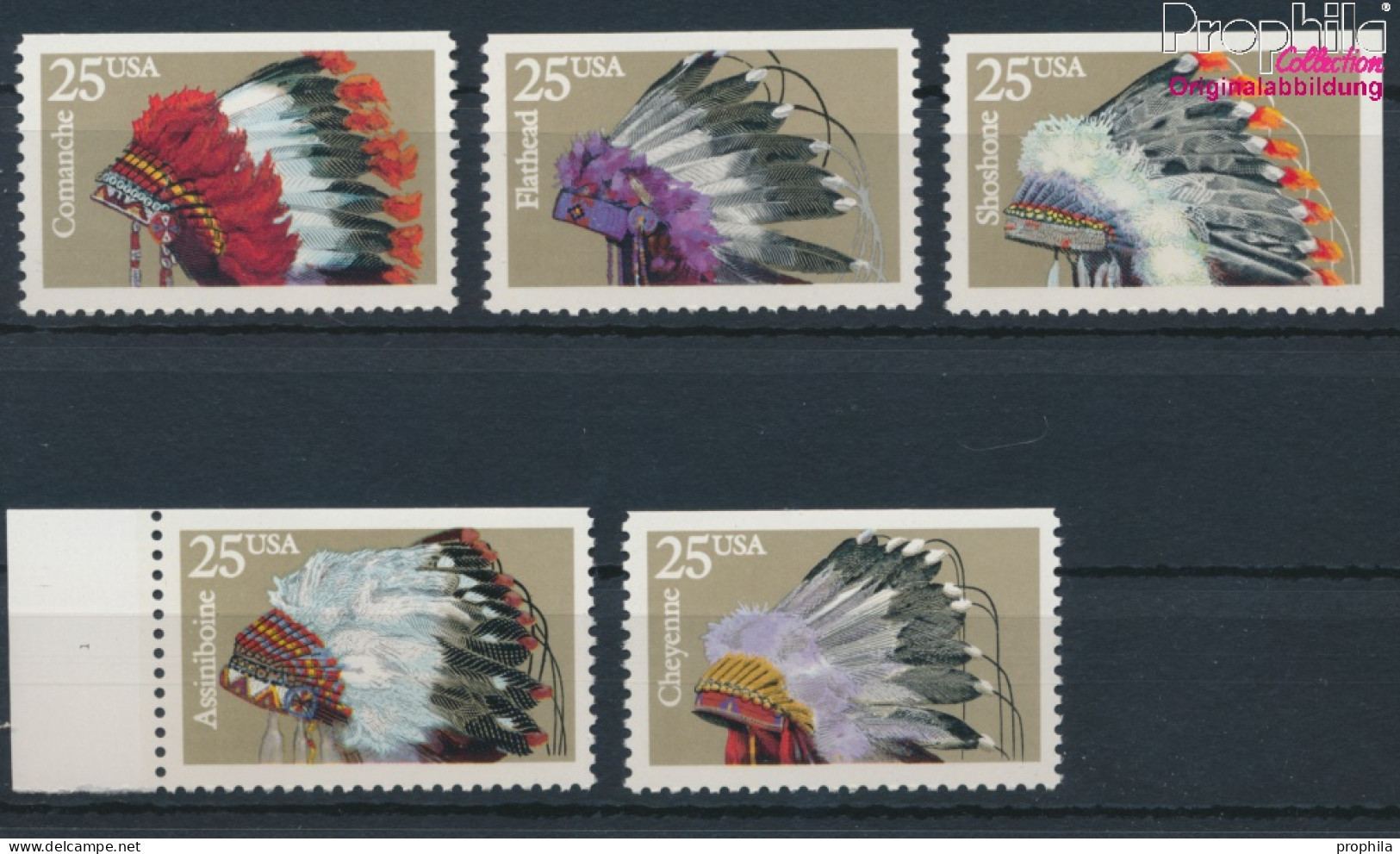 USA 2098Do-2102Eor (kompl.Ausg.) Postfrisch 1990 Indianer Kopfschmuck (10348694 - Neufs
