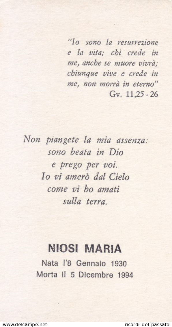 Santino Ricordo Di Morte - Niosi Maria 1930 / 1994 - Imágenes Religiosas