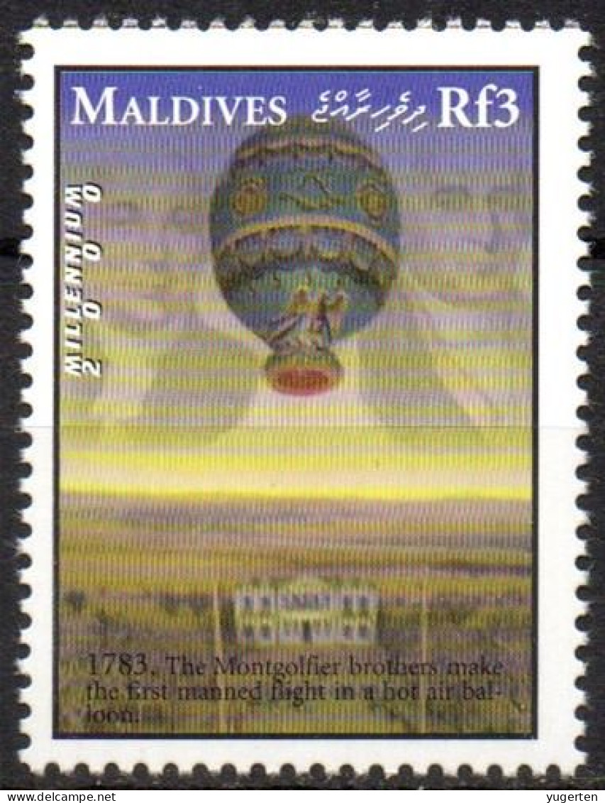 MALDIVES - 1v - MNH - The Montgolfier Brothers - First Manned Flight - Hot Air Balloon - Aviation - Montgofières - Fesselballons