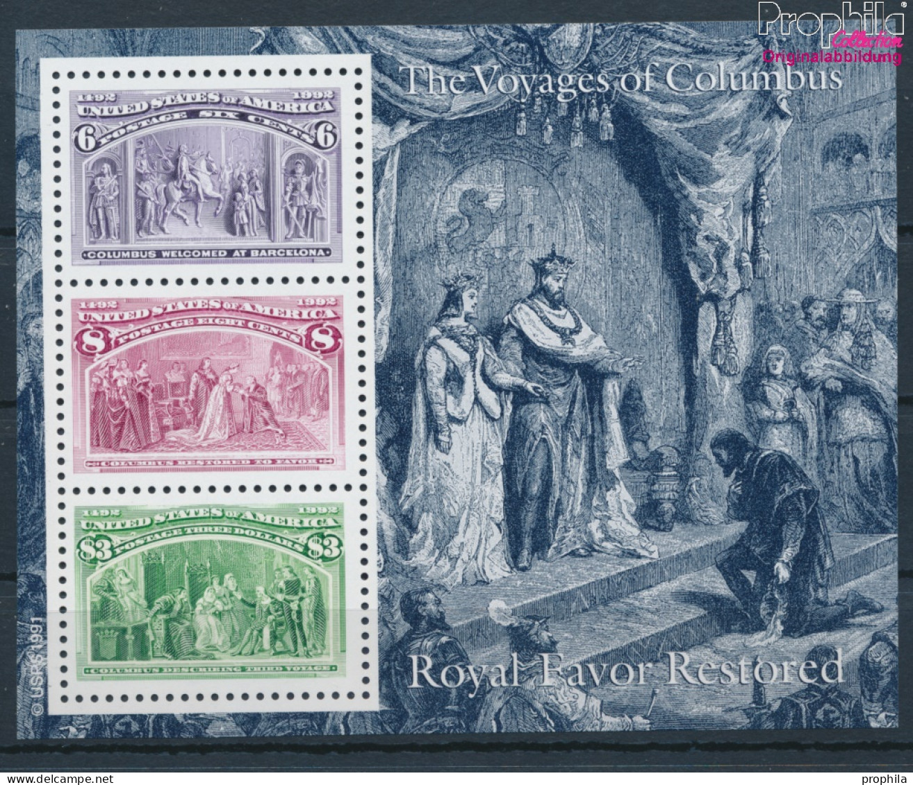 USA Block28 Postfrisch 1992 Entdeckung Amerikas (10348643 - Unused Stamps