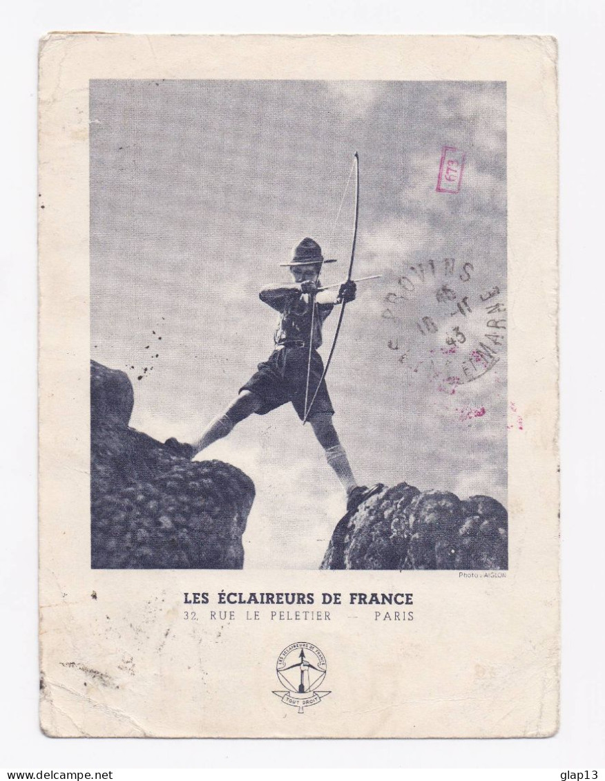 CARTE POSTALE RECOMMANDEE DE PROVINS POUR BORNA DE 1943 SCOUTISME LES ECLAIREURS DE FRANCE - Brieven En Documenten