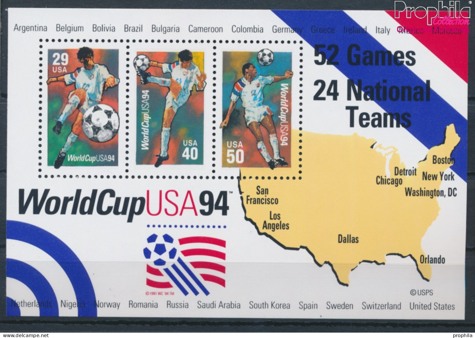 USA Block33 (kompl.Ausg.) Postfrisch 1994 Fussball WM (10348676 - Unused Stamps