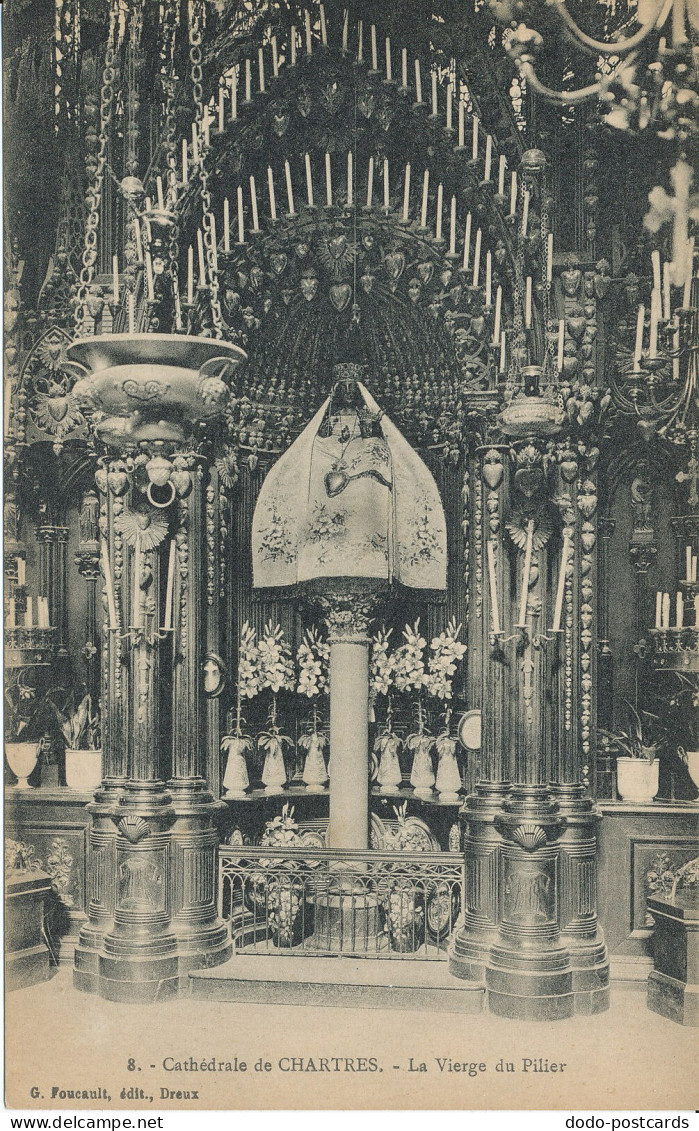 PC38315 Cathedrale De Chartres. La Vierge Du Pilier. G. Foucault. No 8. B. Hopki - Monde