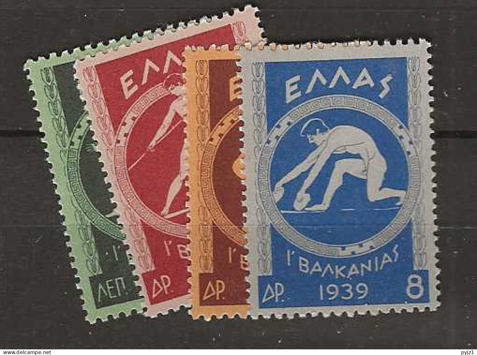 1939 MNH Greece Mi 421-24 Postfris** - Unused Stamps