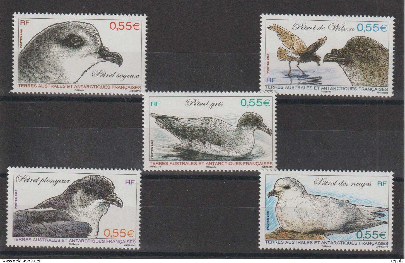 TAAF 2009 Timbres Issus Du BF 22, 530-534, 5 Val ** MNH - Ungebraucht