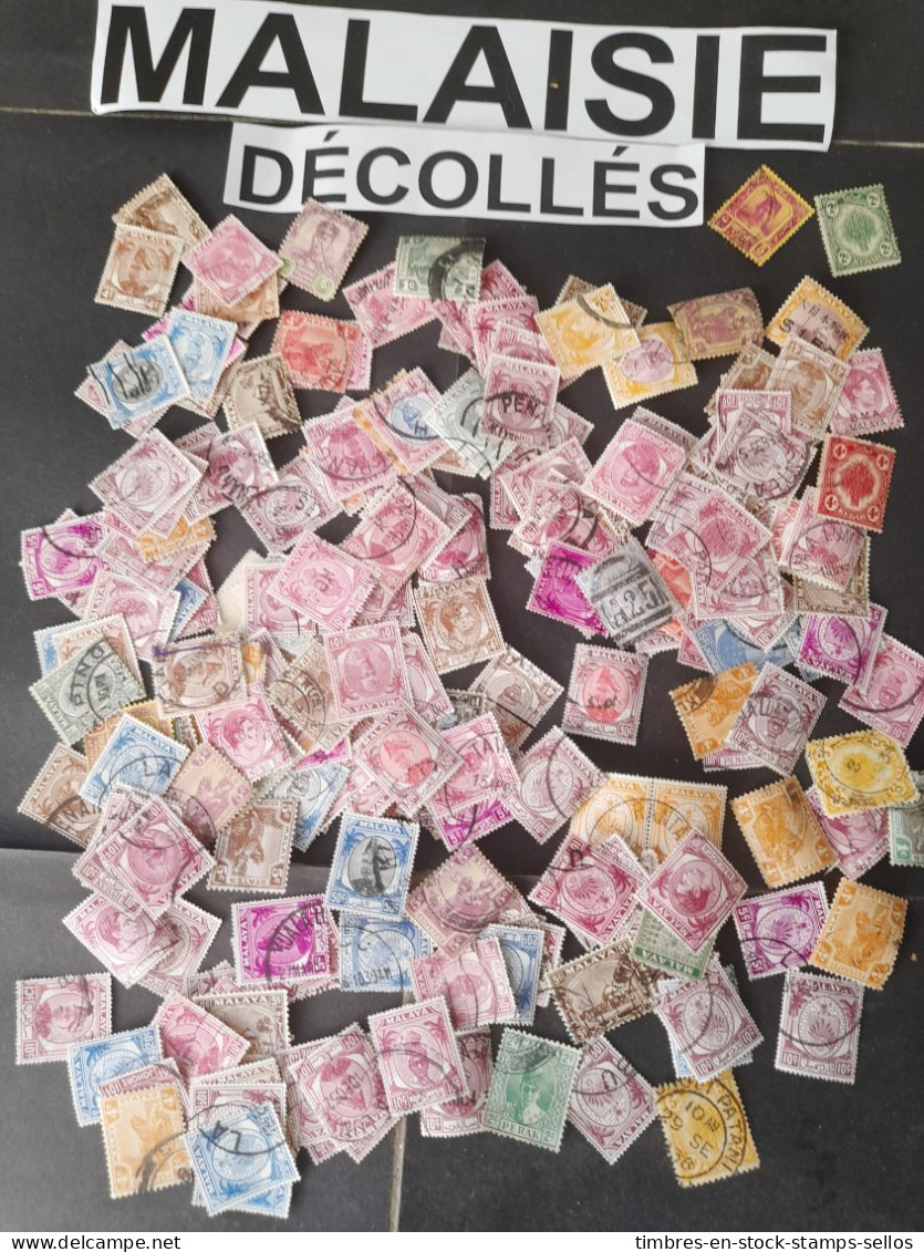 MALAYA STATES  VRAC 5 G DECOLLES , ANCIENS , PETITS - Lots & Kiloware (mixtures) - Max. 999 Stamps