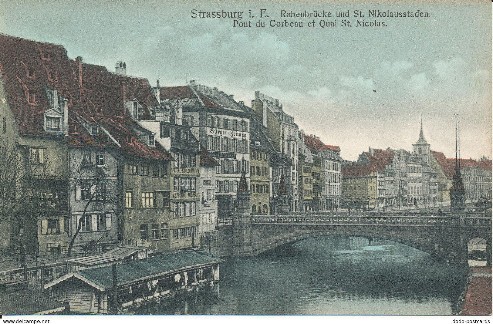 PC38735 Strassburg I. E. Pont Du Corbeau Et Quai St. Nicolas. F. Seidenkohl. No - Monde