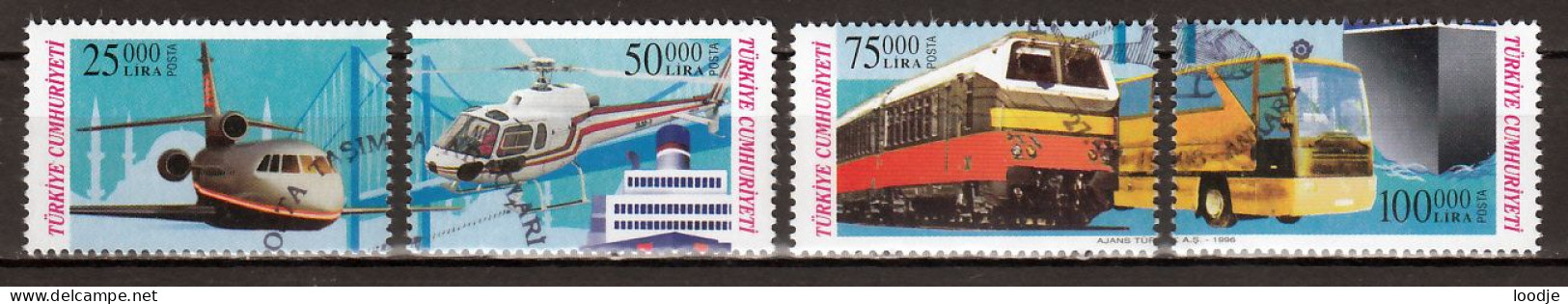 Turkije Mi 3095a,3098a Istanbul 96 Gestempeld - Gebraucht