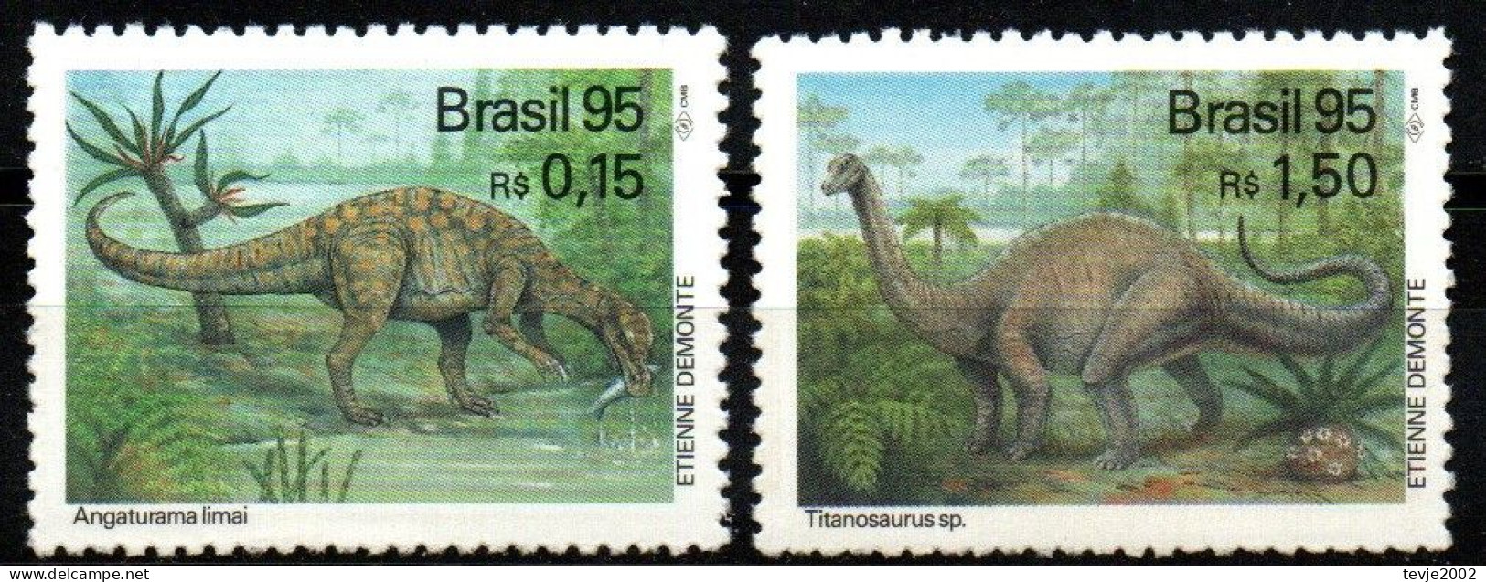 Brasilien 1995 - Mi.Nr. 2652 - 2653 - Postfrisch MNH - Tiere Animals Dinosaurier Dinosaurs - Prehistóricos