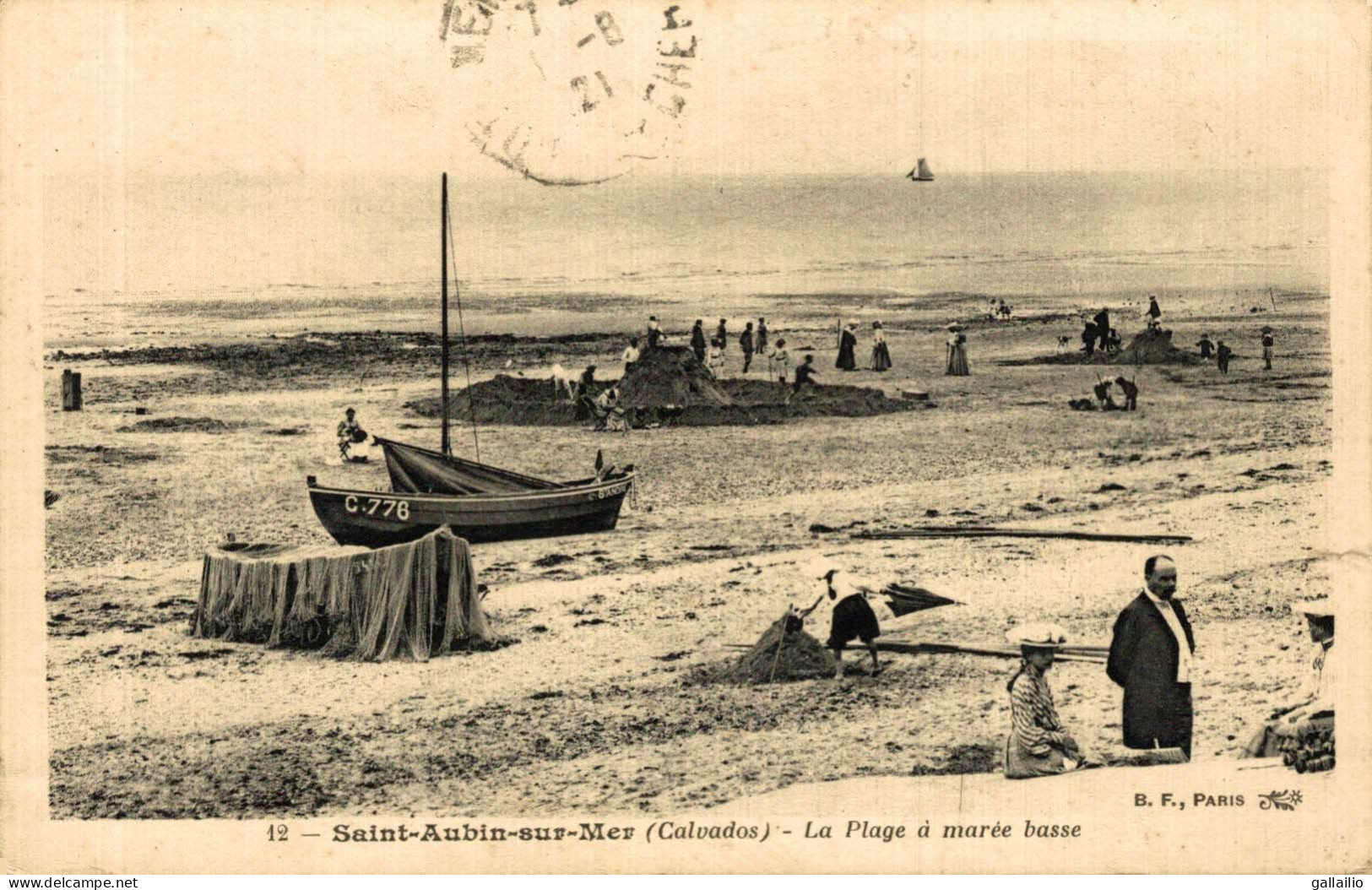 SAINT AUBIN SUR MER LA PLAGE A MAREE BASSE - Saint Aubin