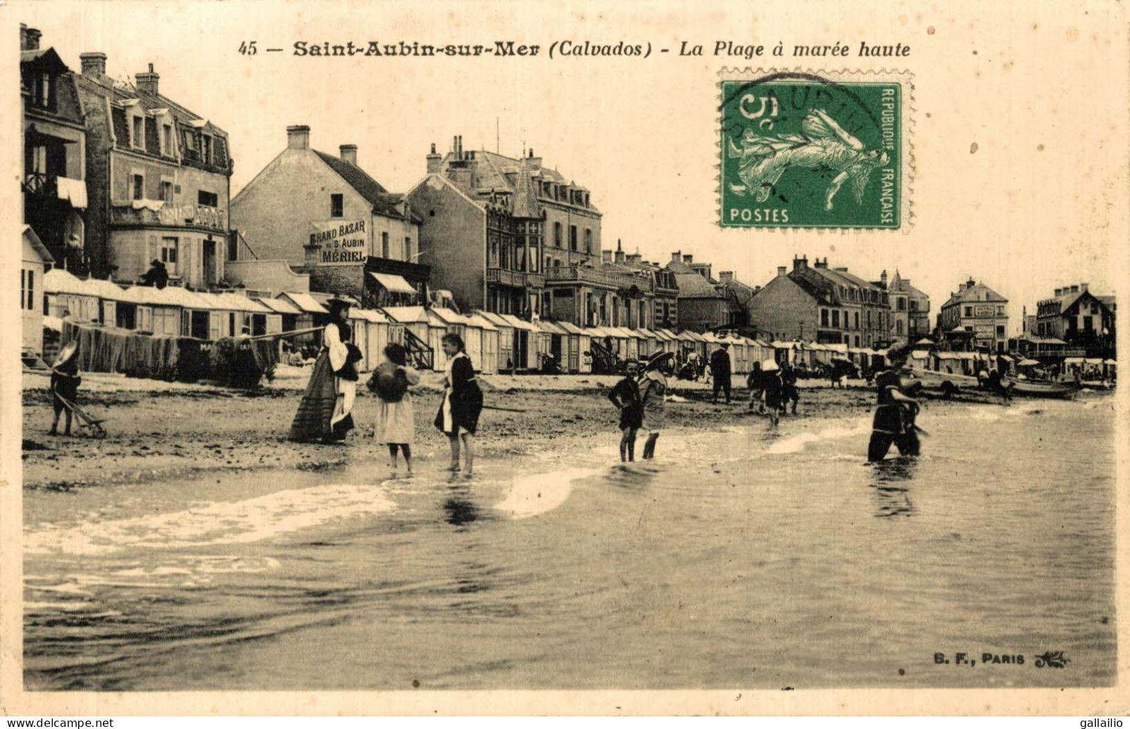 SAINT AUBIN SUR MER LA PLAGE A MAREE HAUTE - Saint Aubin