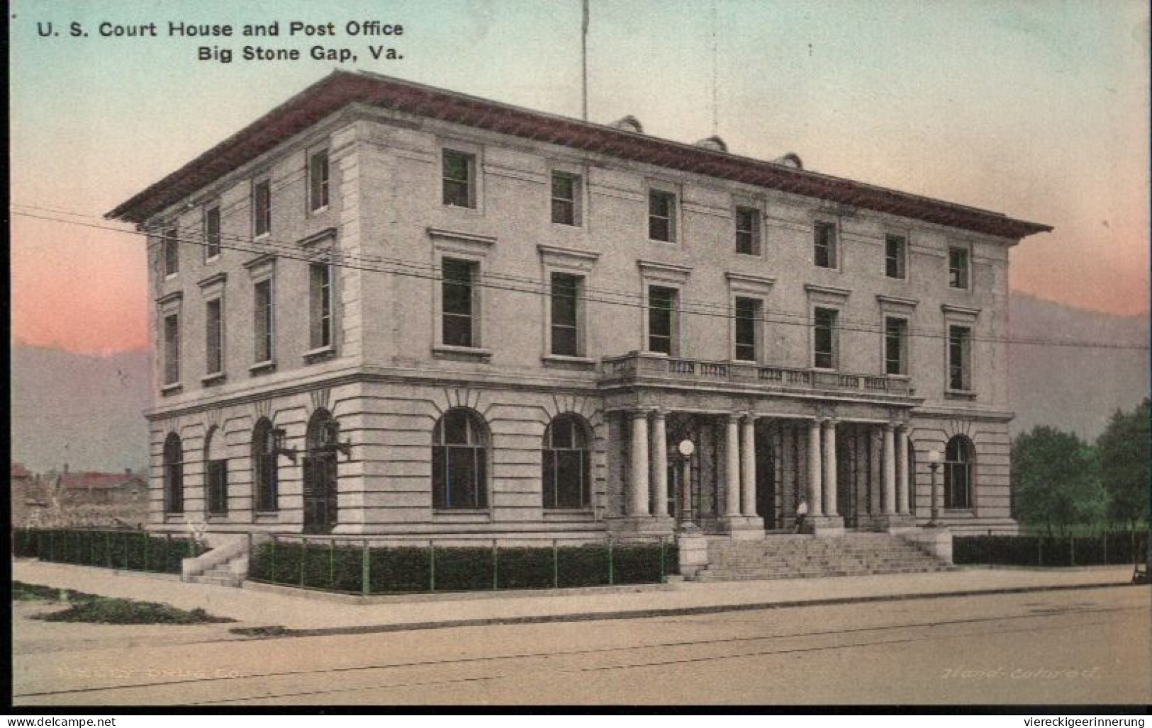 ! Old Picture Postcard Big Stone Gap, Virginia, USA Court House And Post Office - Other & Unclassified