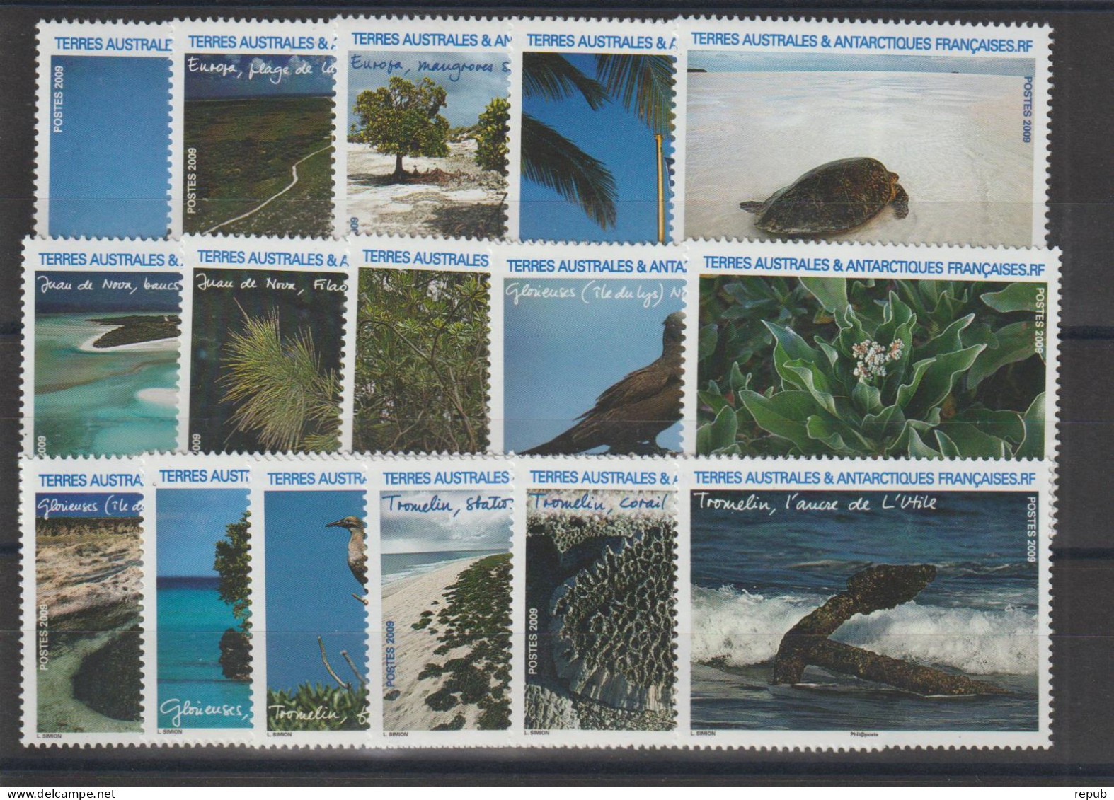 TAAF 2009 Timbres Issus Du Carnet De Voyage 535-550, 16 Val ** MNH - Neufs