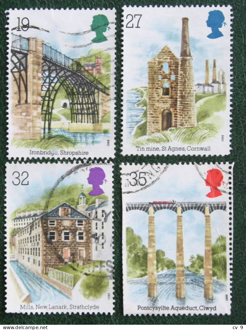 INDUSTRIAL ARCHAEOLOGY RIVER BRIDGE (Mi 1206-1209) 1989 Used Gebruikt Oblitere ENGLAND GRANDE-BRETAGNE GB GREAT BRITAIN - Used Stamps