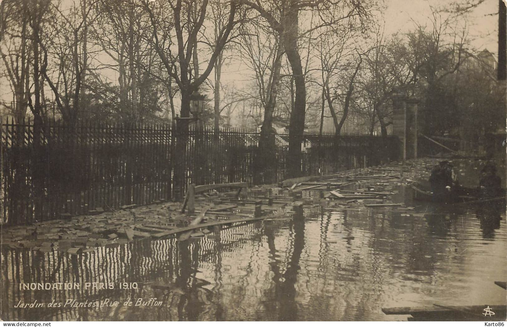 Paris * 5ème * Carte Photo * Inondations De 1910 * Jardin Des Plantes Et Rue De Buffon * Crue Catastrophe - Arrondissement: 05