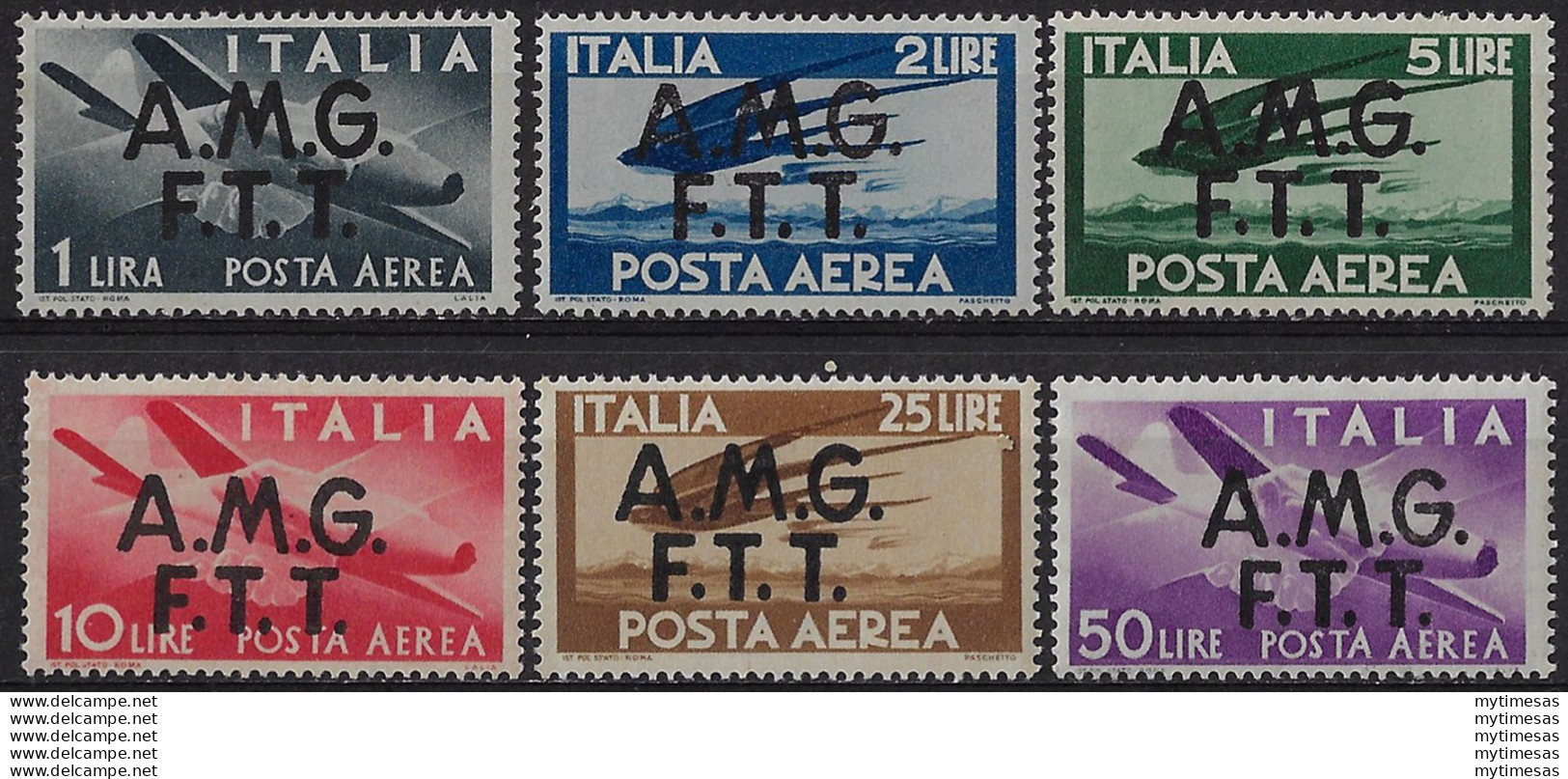 1947 Trieste A Posta Aerea Democratica 6v. MNH Sassone N. 1/6 - Non Classés