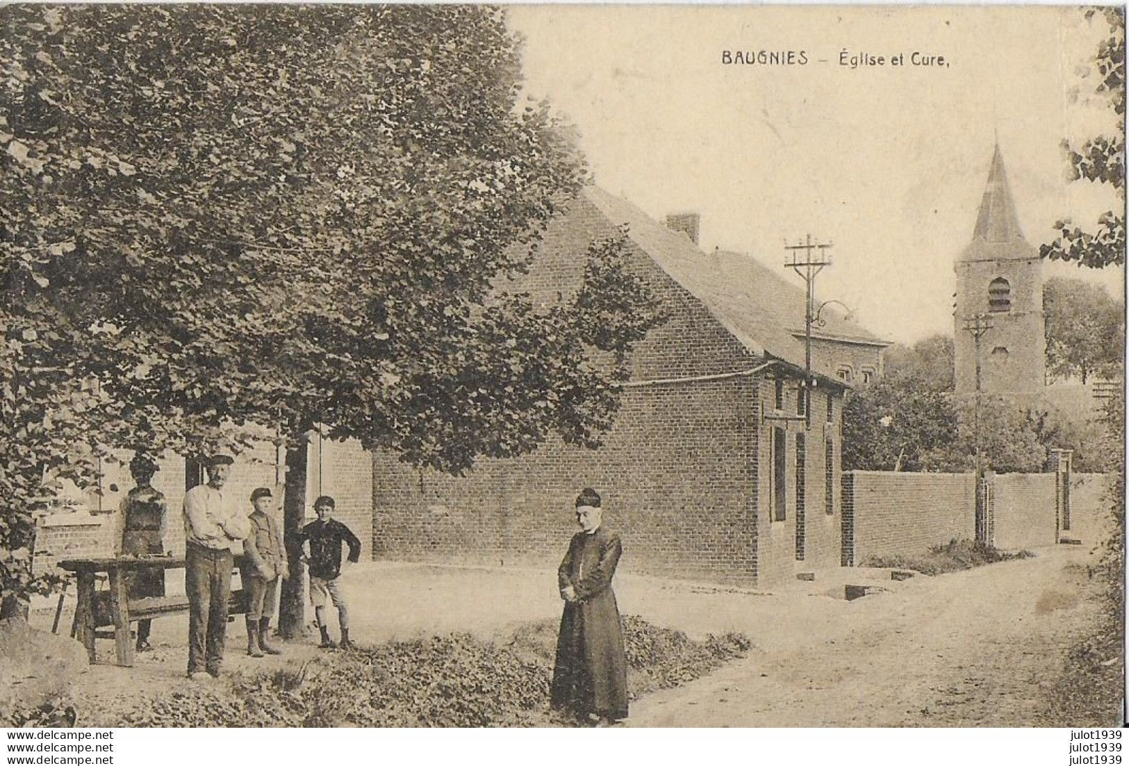 AA+....  BAUGNIES ..-- Eglise Et Cure .  1925 Vers SENSENRUTH ( Mr Maurice CORNU , Chez Mme Vve BLONDLET ) . Vverso . - Péruwelz