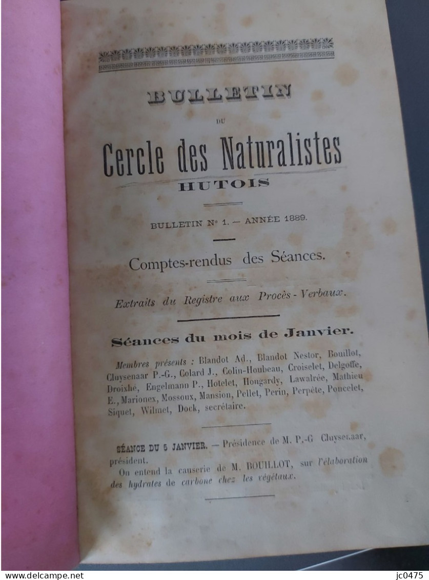 Bulletin Du Cercle Des Naturalistes Hutois - België