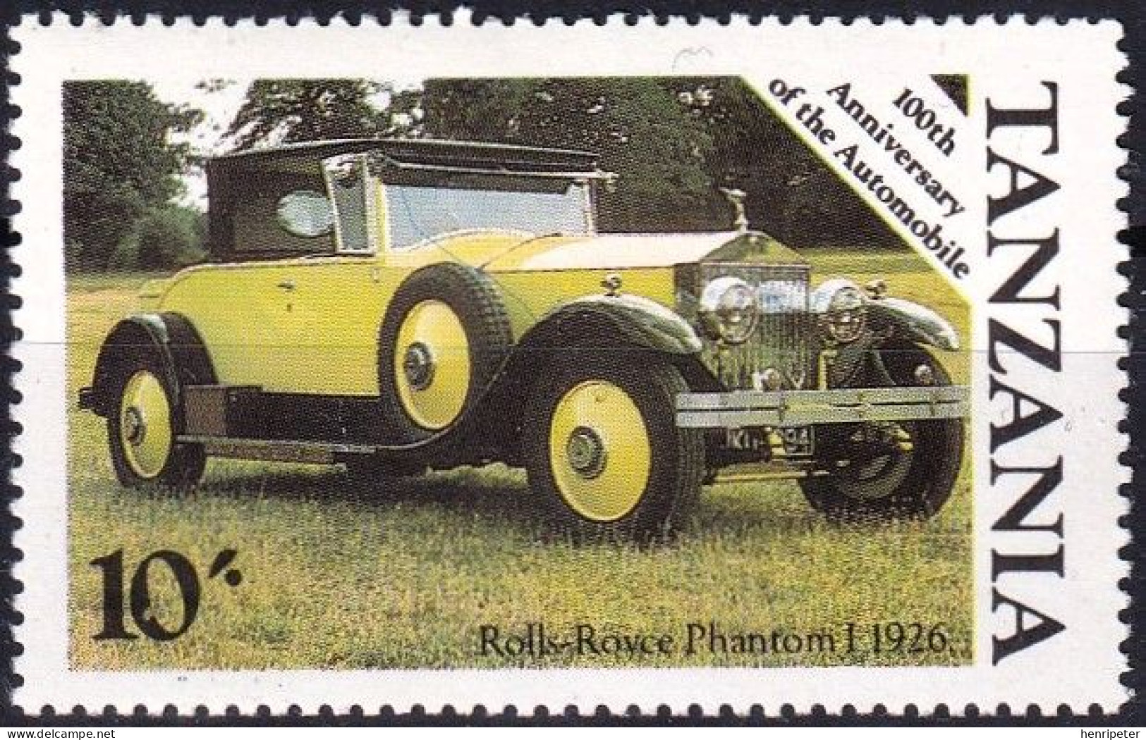 T.-P. Gommé Dentelé Neuf** - Centenaire De L'automobile Rolls Royce Phantom I 1926 - N° 269 (Yvert)  - Tanzanie 1986 - Tanzania (1964-...)