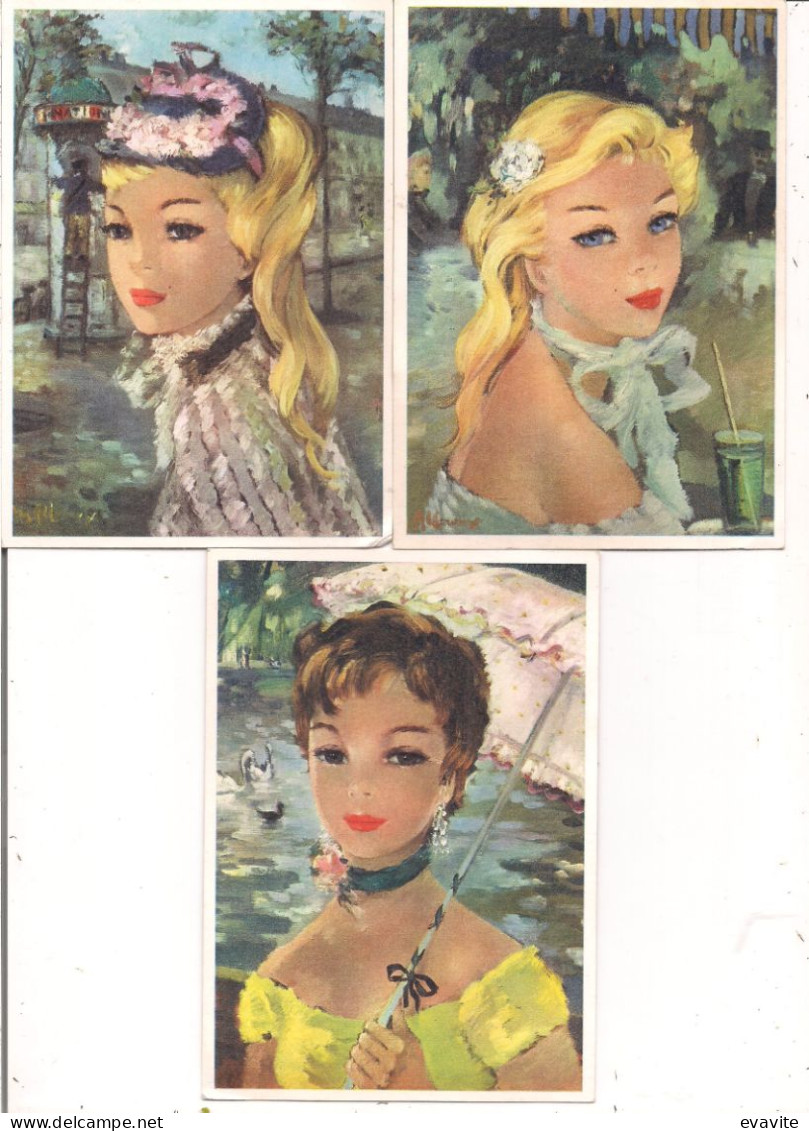 Lot De 3 Cartes Postales Edition Yvon   FRIMOUSSES DE PARIS - Mujeres