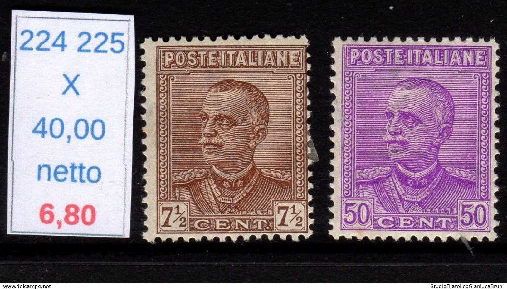 Effige Vittorio Emanule III 2 Valori C 7 1/2 50 C - Ungebraucht