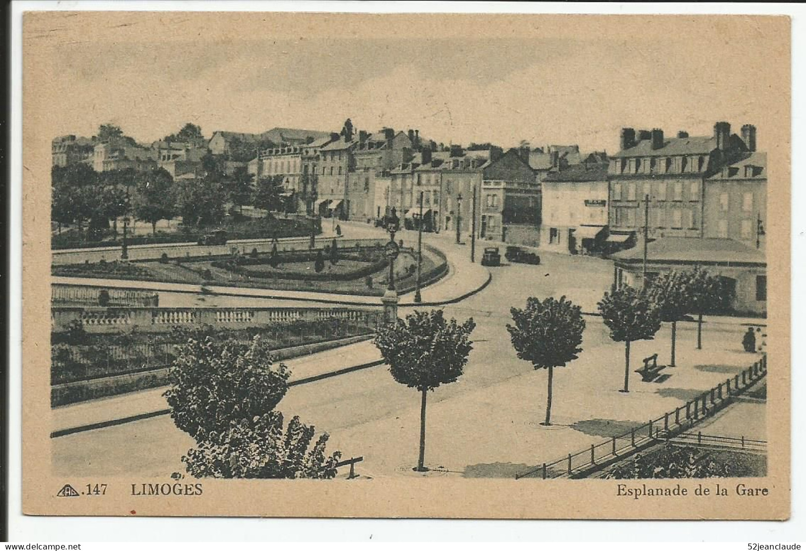 L'Esplanade De La Gare 1947  Assez Rare - Limoges