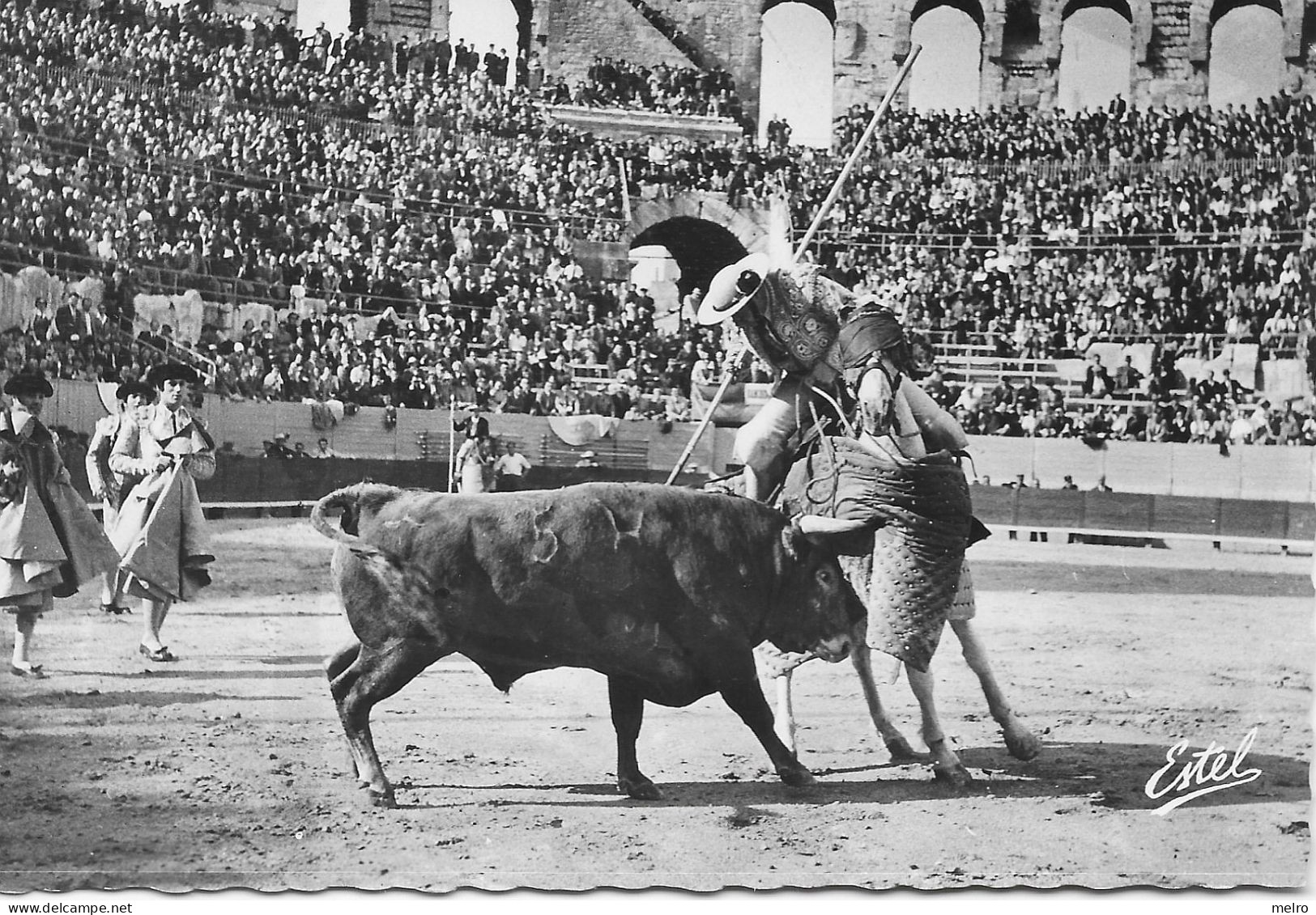 CPSM - CORRIDA DE TOROS - Picador En Action -Une Bonne Pique - Taureaux