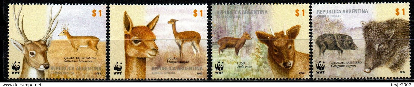 Argentinien 2002 - Mi.Nr. 2749 - 2752 - Postfrisch MNH - Tiere Animals - Neufs