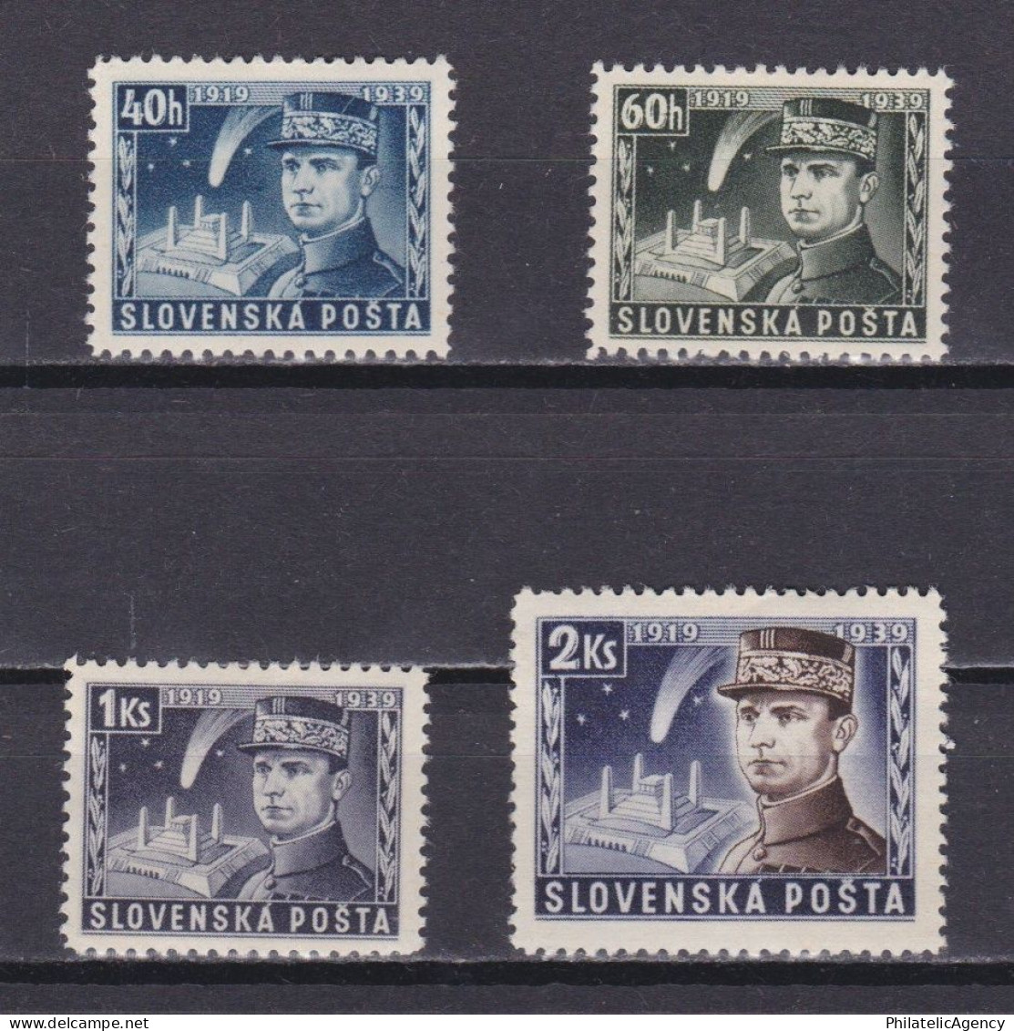 SLOVAKIA 1939, Sc# 34-37, General Stefanik, MH - Ungebraucht