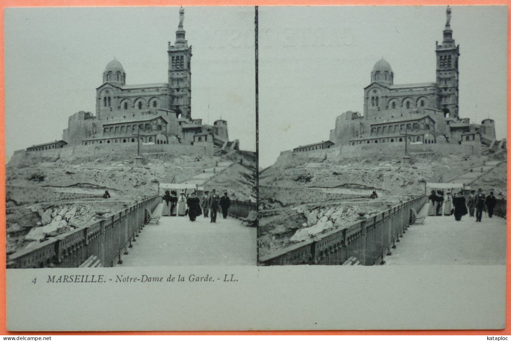 CARTE POSTALE STEREO POUR VISION RELIEF - MARSEILLE - 13 - NOTRE DAME DE LA GARDE -SCANS RECTO/VERSO -10 - Notre-Dame De La Garde, Ascenseur