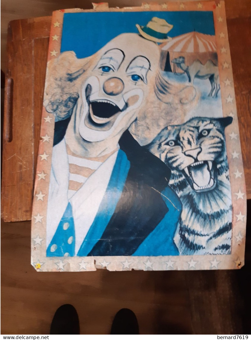 Affiche Cirque Clown   - Tigre  - Animaux - Afiches