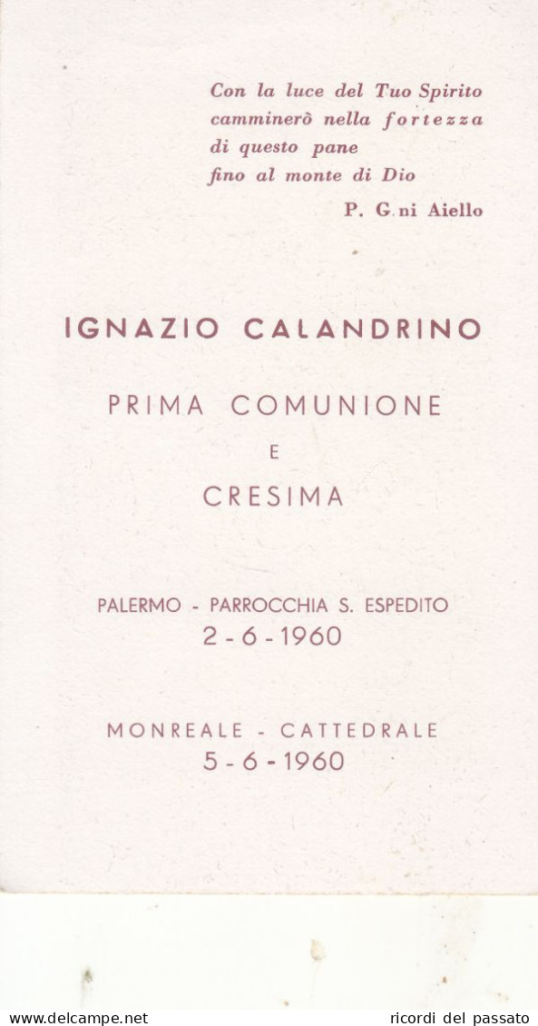 Santino Ricordo 1°comunione E Cresima - Monreale 1960 - Imágenes Religiosas