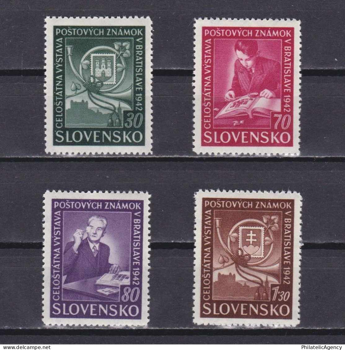 SLOVAKIA 1942, Sc# 70-73,  Philatelic Exhibition At Bratislava, MH - Ungebraucht