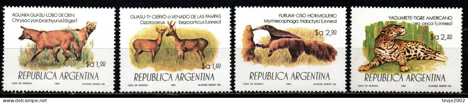 Argentinien 1983 - Mi.Nr. 1631 - 1634 - Postfrisch MNH - Tiere Animals - Unused Stamps