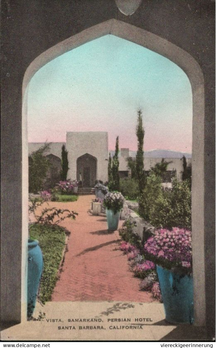 ! Old Picture Postcard Santa Barbara, California, USA , Persian Hotel, Vista Samarkand - Santa Barbara