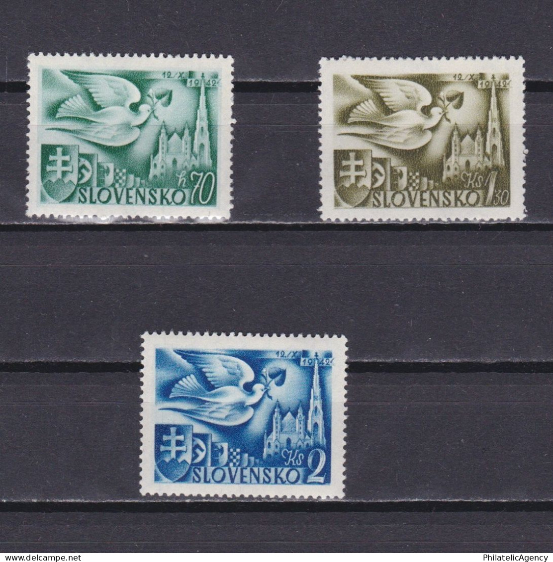 SLOVAKIA 1942, Sc# 74-76,  St. Stephen’s Cathedral, Vienna, MH - Ungebraucht