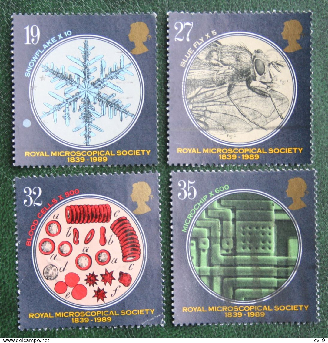 Royal Microscopical Society RMS Mi 1218-1221 1989 Used Gebruikt Oblitere ENGLAND GRANDE-BRETAGNE GB GREAT BRITAIN - Used Stamps